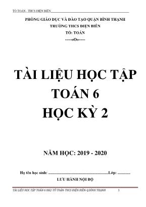 Tài liệu học tập Toán 6 học kỳ 2 - Năm học 2019-2020 - Trường THCS Điện Biên